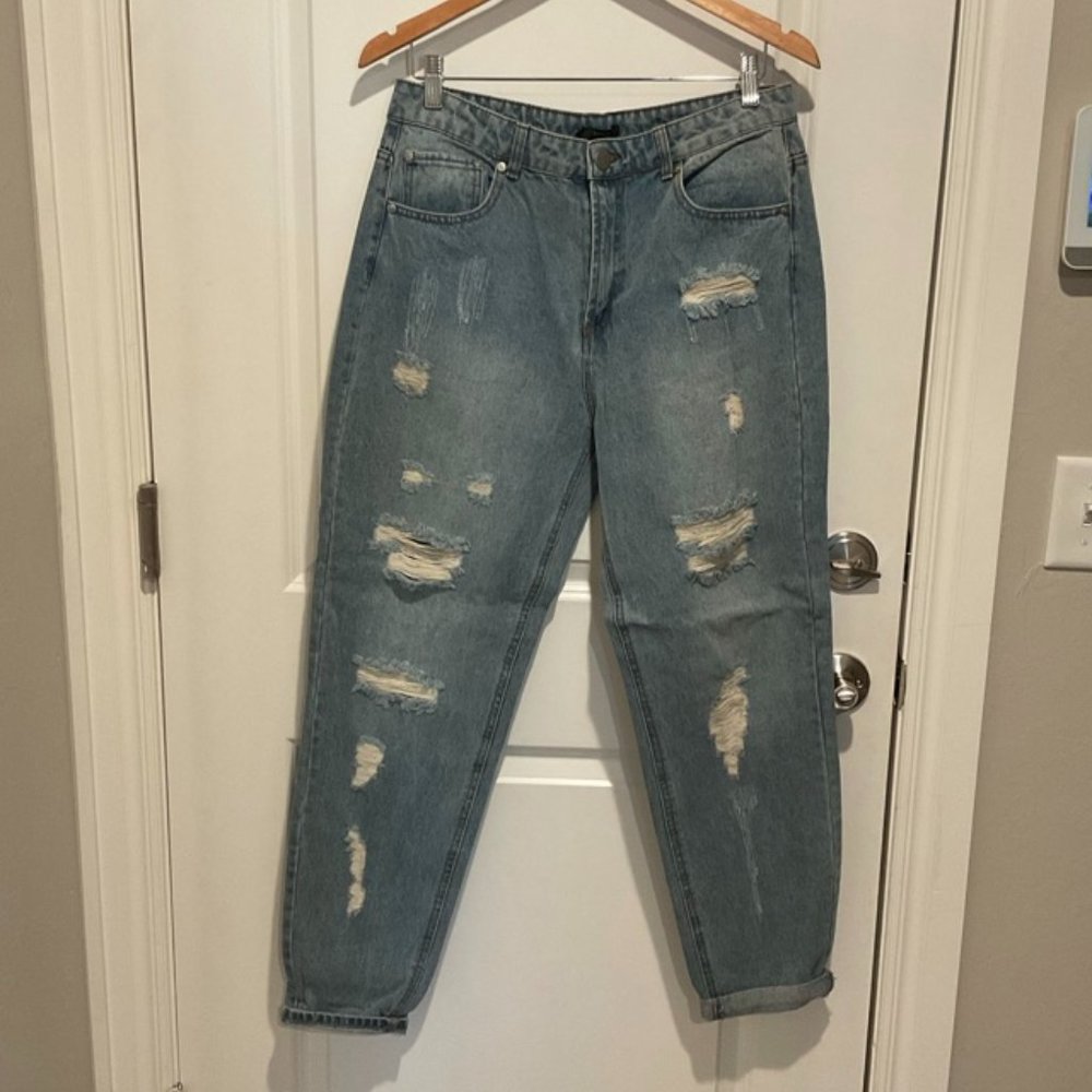 High Rise Distressed Denim